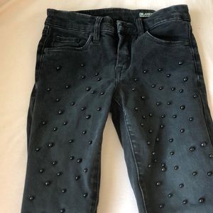 black beaded skinny jeans